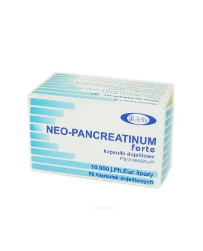 Neo-Pancreatinum Forte 10000 j.Ph.Eur., 50 kapsułek dojelitowych - stosowane w stanach niedoboru enzymów trzustkowych