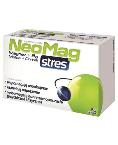 NeoMag Stres, 50 tabletek - Suplement diety z magnezem i melisą