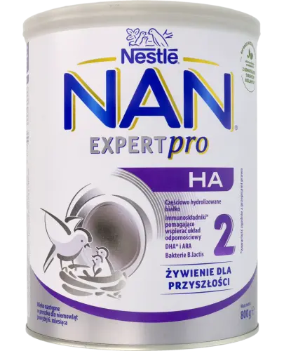 Nestle NAN Expert Pro HA 2 Mleko następne w proszku dla niemowląt powyżej 6. miesiąca życia, 800 g - Opracowane z myślą o odporności