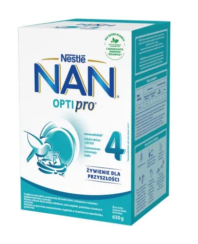 Nestle NAN Optipro 4 Produkt na bazie mleka, 650 g - Dla dziecka po 2. roku życia