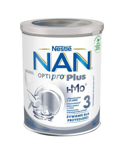 Nestle NAN Optipro Plus 3 Produkt na bazie mleka, 800 g - Wzbogacony w witaminy i składniki mineralne