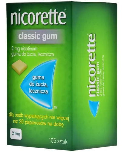 Nicorette Classic Gum 2 mg, 105 gum - Nicotinum 2 mg