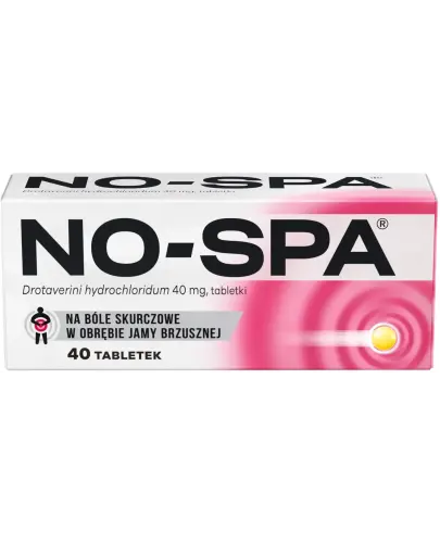 No-Spa, 40 mg, 40 tabletek - Zmniejsza ból i  bolesne skurcze w jamy brzusznej 