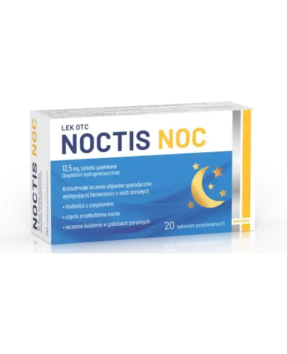 Noctis Noc, 12,5 mg, 20 tabletek powlekanych -  Wskazany w leczeniu bezsenności 