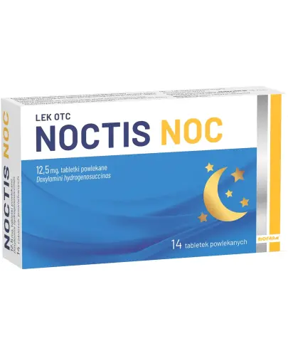 Noctis Noc 12,5 mg, 14 tabletek powlekanych - Doxylamini hydrogenosuccinas 12,5 mg, tabletki powlekane.