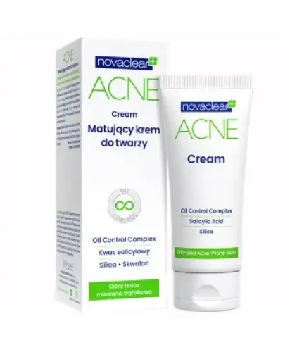 Novaclear Acne Matujący krem do twarzy, 40 ml  - Reguluje proces wydzielania sebum i odblokowuje pory