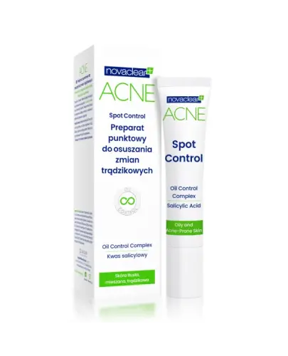 Novaclear Acne Preparat punktowy do osuszania zmian trądzikowych, 10 ml - Kompozycja składników aktywnych na wypryski