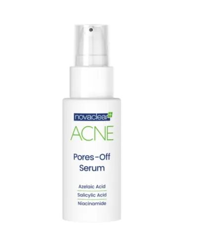 Novaclear Acne Pores-Off Serum, 30 ml - Serum oczyszczające pory zalecane jest do codziennej pielęgnacji skóry tłustej, mieszanej oraz trądzikowej