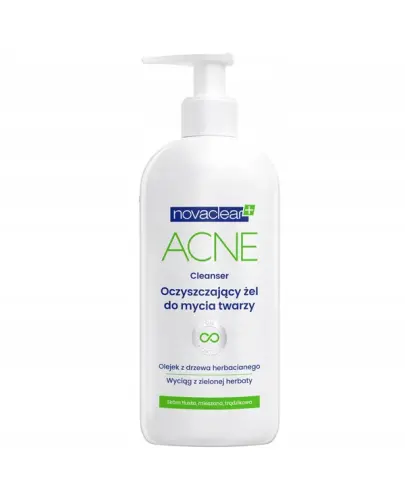 Novaclear Acne Cleanser, oczyszczający żel do mycia twarzy, 150 ml  - Żel do mycia cery tłustej, mieszanej, z tendencją do powstawania niedoskonałości