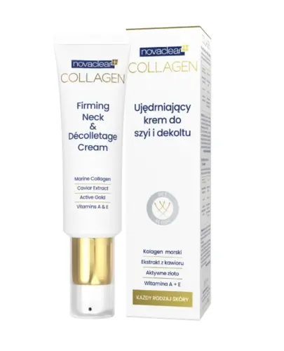 Novaclear Collagen Ujędrniający krem do szyi i dekoltu, 50 ml - Do codziennej pielęgnacji skóry z pierwszymi oznakami starzenia