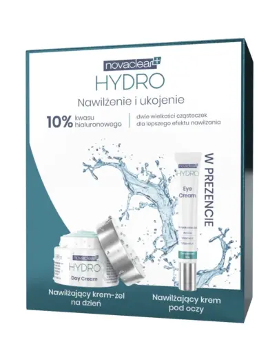 Novaclear Hydro Zestaw Krem-Żel + Krem pod oczy, 50 ml + 15 ml - Zestaw dla skory suchej oraz odwodnionej