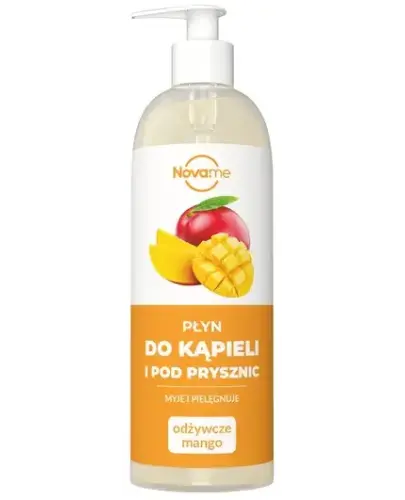 Novame Płyn do kąpieli i pod prysznic odżywcze mango, 500 ml - Pielęgnujący płyn do kąpieli z ekstraktem z mango