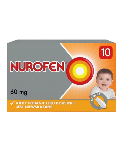 Nurofen, czopki dla dzieci 60 mg, 10 sztuk