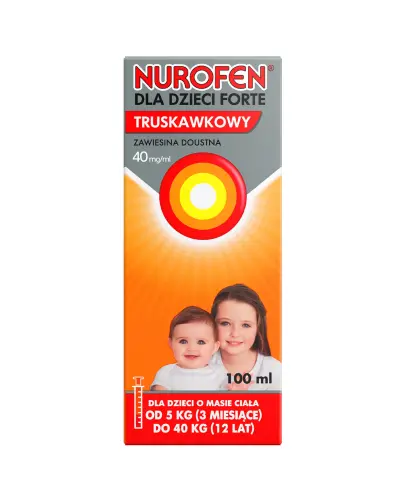 Nurofen dla dzieci Forte truskawkowy zawiesina doustna, 100 ml - O działaniu przeciwbólowym i przeciwzapalnym