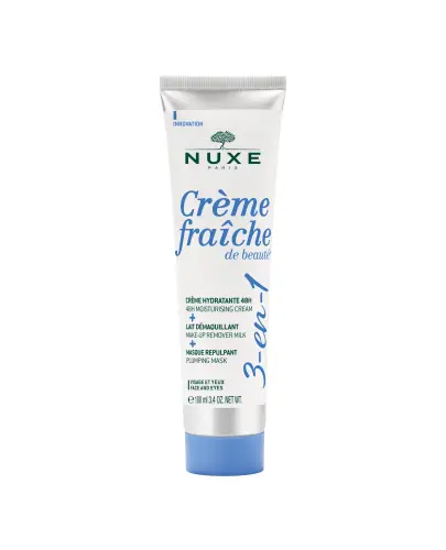 Nuxe Creme Fraiche de Beaute Krem nawilżający 3w1, 100 ml  - Bogata formuła z mlecznymi składnikami roślinnymi dla długotrwałego komfortu