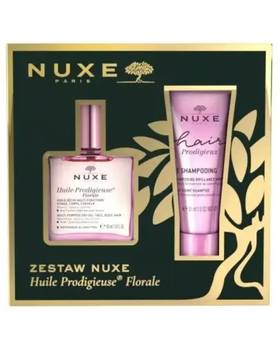 Nuxe Huile Prodigieuse Florale Suchy olejek, 50 ml + Szampon wygładzający, 30 ml - Zestaw do pielęgnacji włosów