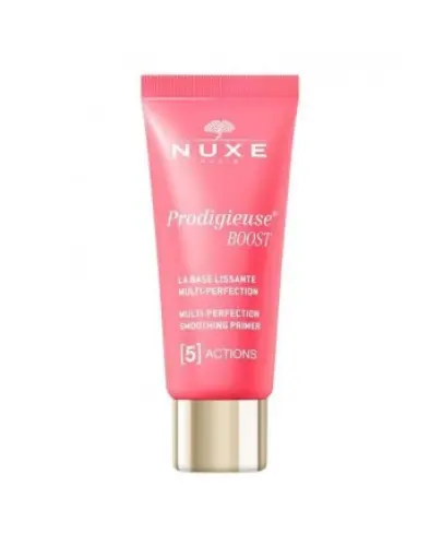 Nuxe Prodigieuse Boost Baza wygładzająca 5w1, 30 ml  - Pięć korzyści w jednym produkcie: nawilżenie, wygładzenie, korekta, ochrona i przedłużenie trwałości makijażu