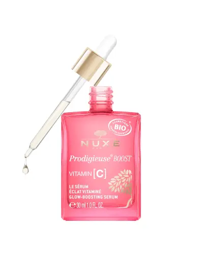 Nuxe Prodigieuse Boost Rozświetlające serum z witaminą C, 30 ml  - Intensywnie rozświetla, chroni przed wolnymi rodnikami i poprawia jędrność skóry