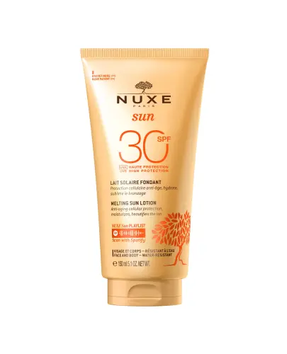 Nuxe Sun Mleczko do opalania twarzy i ciała SPF 30, 150 ml  - Lekka formuła, długotrwała ochrona