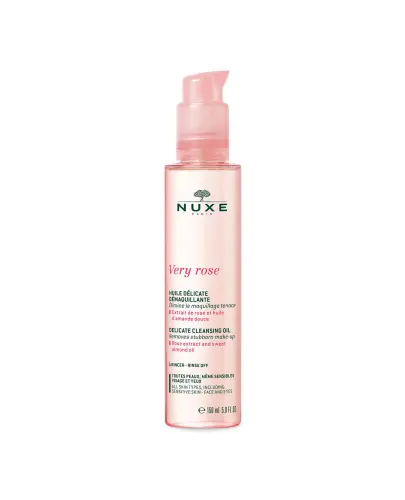 Nuxe Very Rose Olejek do demakijażu, 150 ml  - Delikatnie usuwa makijaż i zanieczyszczenia, pozostawiając skórę nawilżoną i odświeżoną