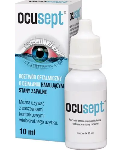 Ocusept, krople do oczu, 10 ml - Krople z chlorheksydyną o działaniu hamującym stany zapalne