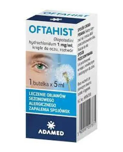 Oftahist krople do oczu, 5 ml - Krople do oczu stosowane w leczeniu chorób alergicznych oczu