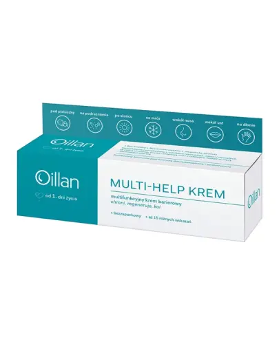 Oillan Multi-Help krem barierowy, 50 ml - Chroni, regeneruje i koi, dla dorosłych, dzieci i niemowląt