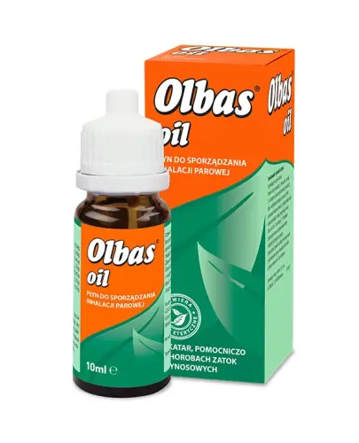 Olbas Oil płyn do sporządzania inhalacji parowej, 10 ml - Płyn do sporządzania inhalacji parowej, który łagodzi objawy przeziębienia i zapalenia zatok  przynosowych