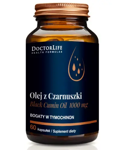 Doctor Life Olej z Czarnuszki 1000 mg, 60 kapsułek - Bogate źródło tymochinonu