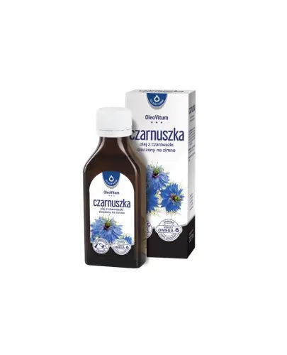 Oleofarm Olej z czarnuszki tłoczony na zimno, 100 ml - Bogactwo zdrowych kwasów tłuszczowych Omega-6