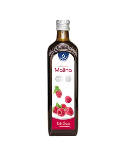 Oleofarm Malina 100% sok z owoców, 490 ml  - Naturalny, pełen witamin i antyoksydantów, bez dodatków i konserwantów