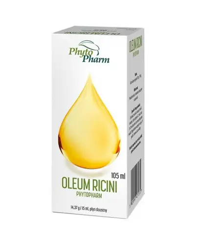 Oleum Ricini płyn doustny, 105 ml - Płyn przeczyszczający do krótkotrwałego stosowania przy sporadycznych zaparciach