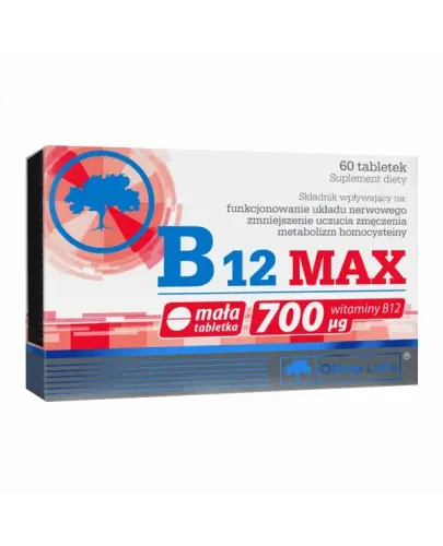 Olimp B12 Max, witamina B12 700 µg, 60 tabletek - Wpływ na prawidłową produkcję czerwonych krwinek