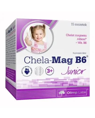 Olimp Chela-Mag B6 Junior, 5 g x 15 saszetek - Proszek dla dzieci powyżej 3 lat,  do przygotowania napoju