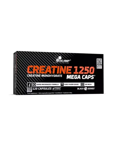 Olimp Creatine 1250 Mega Caps, 120 kapsułek - Monohydrat kreatyny, zawiera aż 1100 mg czystej kreatyny w jednej kapsułce