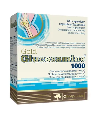 Olimp Gold Glucosamine 1000,  120 kapsułek - Kapsułki z siarczanem glukozaminy i witaminą C