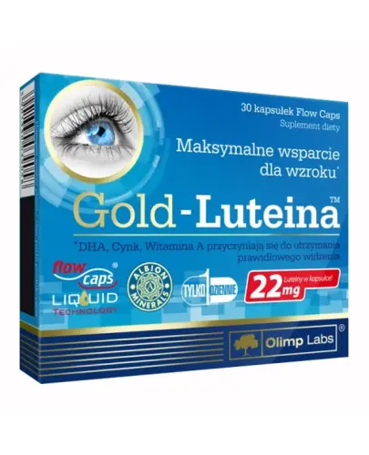 Olimp Gold-Luteina, 30 kapsułek - Z  naturalną luteiną oraz zeaksantyną, które przyczyniają się do utrzymania prawidłowego widzenia