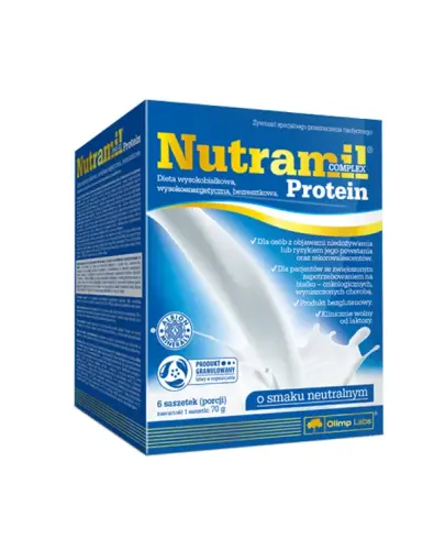 Olimp Nutramil Complex Protein o smaku neutralnym,  6 saszetek - Dla osób ze zwiększonym zapotrzebowaniem na białko