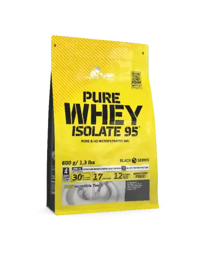 Olimp Pure Whey Isolate 95 jogurt wiśniowy, 600 g - Odżywka białkowa z BCAA i EAA oraz niską zawartością cukrów i tłuszczu 