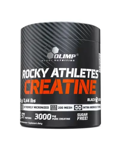 Olimp Rocky Athletes Creatine, proszek 200 g - Kreatyna z dodatkiem magnezu i witaminy B6