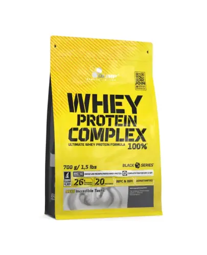 Olimp Whey Protein Complex 100% jagoda, 700 g - Proste i wygodne źródło wysokiej jakości protein, duża porcja białka i aminokwasów