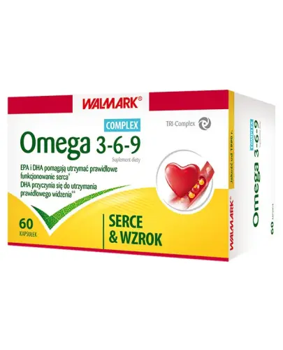 Walmark Omega 3-6-9 Complex, 60 kapsułek - Wspomaga prawidłowe funkcjonowanie serca oraz pomaga utrzymać prawidłowy poziom cholesterolu