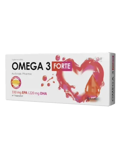 Omega 3 Forte Activlab Pharma, 60 kapsułek - Z EPA i DHA, które przyczyniają się m.in. do prawidłowego funkcjonowania serca