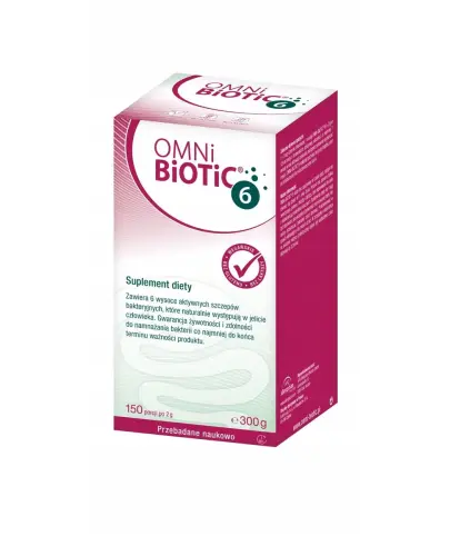 Omni Biotic 6, 300 g - Probiotyk w proszku dla dorosłych i dzieci od 1. roku życia