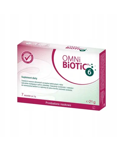 Omni Biotic 6, 7 saszetek - 3 miliardy bakterii probiotycznych w 1 saszetce