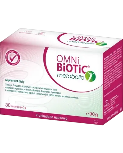 Omni Biotic Metabolic, 30 saszetek -  Zawiera starannie wyselekcjonowane szczepy bakterii jelitowych