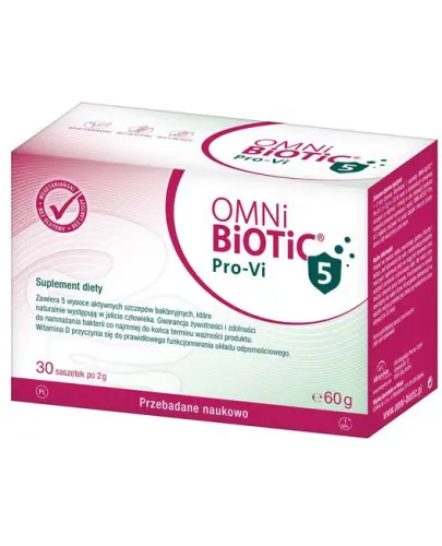 Omni Biotic Pro-Vi 5, 30 saszetek  - Wspiera układ odpornościowy dorosłych i dzieci od 1. roku życia