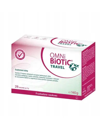 Omni Biotic Travel, 28 saszetek - Probiotyki wspierające układ trawienny w podróży