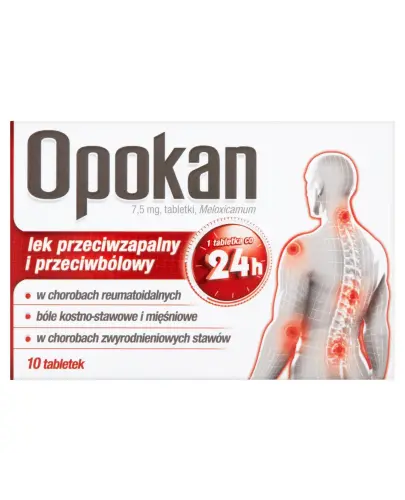 Opokan 7,5 mg, 10 tabletek - Tabletki z meloksykamem