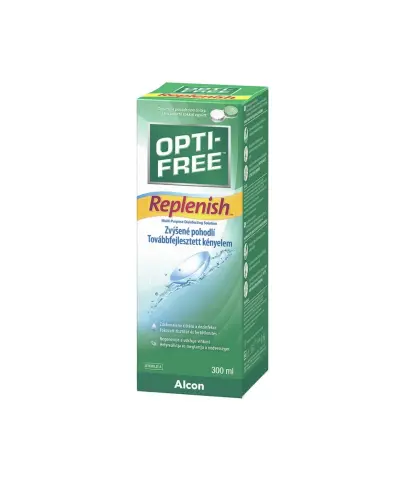 Opti-Free Replenish Płyn do soczewek, 300 ml - Przeznaczony do czyszczenia, dezynfekcji i przechowywania miękkich soczewek kontaktowych